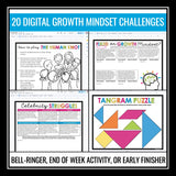 Growth Mindset Activities - Digital Classroom Challenge Activities & Assignments