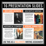 Halloween Writing Activity - Narrative Inspired by The Scream by Edvard Munch