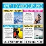 History Bell Ringers - Today in History Daily Warm Up Slides for Social Studies