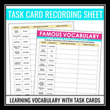 Vocabulary Activity - Famous Quotes Task Cards Context Clues Vocabulary Station