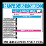 Active and Passive Voice Activity - Interactive Sorting Digital Grammar Game