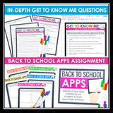 Back to School Activities and Assignments for Middle School - First Weeks