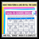 Back to School Activity - Find Someone Who Bingo Icebreaker First Day Game