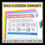 Back to School Activity - Discussion Questions First Day Get to Know You Game