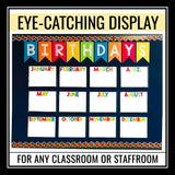 Birthday Board Bulletin Display - Classroom Decor Staff or Student Birthdays