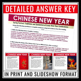 Chinese New Year Reading Comprehension Activity - Lunar New Year Assignment