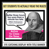 Class Rules Posters - Famous Quotes - Creative Back to School Bulletin Board