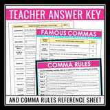 Comma Rules Practice Activity - Correct Comma Errors in Famous Quotes Task Cards