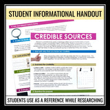 Credible Sources Media Literacy Online Research Presentation and Activities