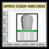 Word Choice Activity - Dead Word of The Week Vocabulary Digital Assignments