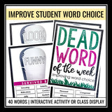 Word Choice Posters - Dead Word of The Week Interactive Classroom Bulletin Board