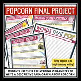 Descriptive Writing Activities - Imagery and Figurative Language Popcorn Writing