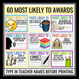 End of the Year Teacher Awards Bundle - 140 School Staff Award Certificates