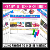 Narrative Writing Assignments with Visual Story Starters - 4 Pictures 1 Story