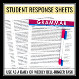 Grammar Bell Ringers for ELA - Editing Grammar, Punctuation, & Spelling Tasks