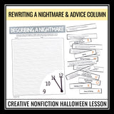 Halloween Nonfiction Assignments - Nightmares Activities and Creative Writing