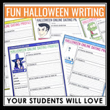 Halloween Writing Activity - Halloween Character Dating Profiles Assignments