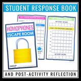 Homophones Escape Room Activity - Breakout Stations Grammar Review Game