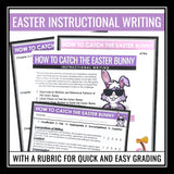 Easter Writing Assignment - How To Catch the Easter Bunny Instructional Writing