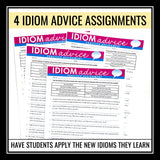 Idiom Posters and Activities - Idioms with Advice Classroom Bulletin Board Decor