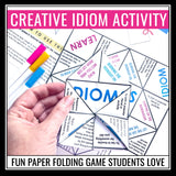 Idioms Paper Fortune Teller Activity - Idioms Game Hands-On Activity