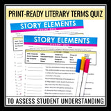 Story Elements and Literary Devices Review Flash Cards and Quiz