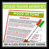 Mood and Tone Lesson - Presentation and Story Elements Worksheet Assignment