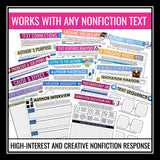 Nonfiction Assignments For Any Text - Fun Informational Text Reading Activities