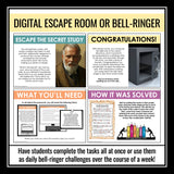 Punctuation Escape Room Bell Ringers - Comma, Semi-Colon, Apostrophe - Digital