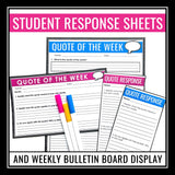 Quote of the Week Posters and Activity - Bulletin Board Display or Bell Ringer