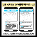 Shakespeare Posters - Text Messages Bulletin Board Display ELA Class Decor