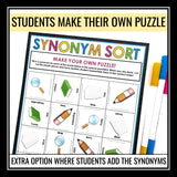 Synonym Word Choice Activity - Fun Vocabulary Puzzle Game