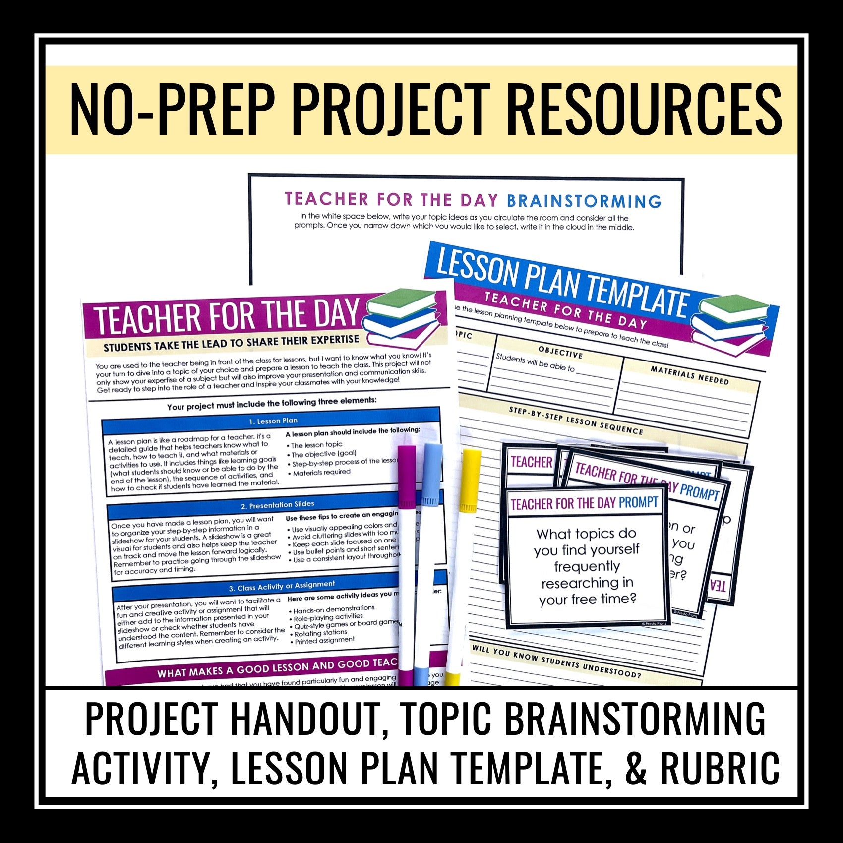 End of The Year Activity – Teacher for the Day Passion Project Assignm –  Presto Plans