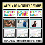 Teacher of the Month - Staff Room Bulletin Board Recognition Award Display