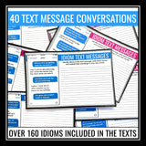 Idiom Activity - Idiom Text Messages Creative Assignments and Task Cards