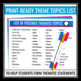 Theme Lesson - Presentation and Story Elements Graphic Organizer Assignment