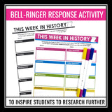 History Bell Ringers - Today in History Daily Warm Up Slides for Social Studies