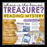 Close Reading Mystery Inference Text Evidence Activity - Where is the Treasure?