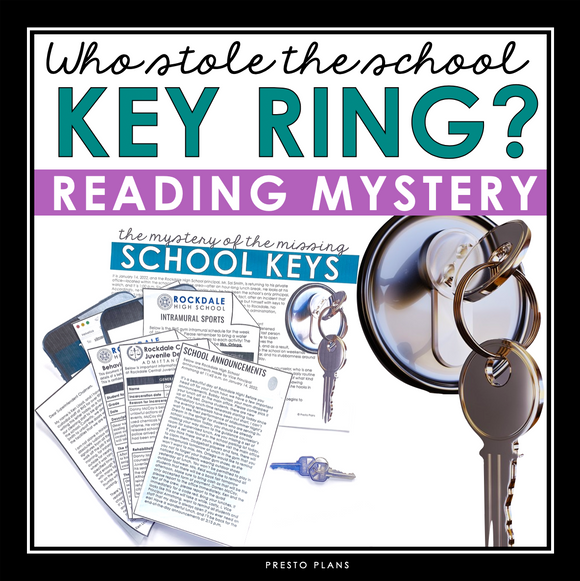 Close Reading Mystery Text Evidence Inference Activity - Who Stole the Keys?