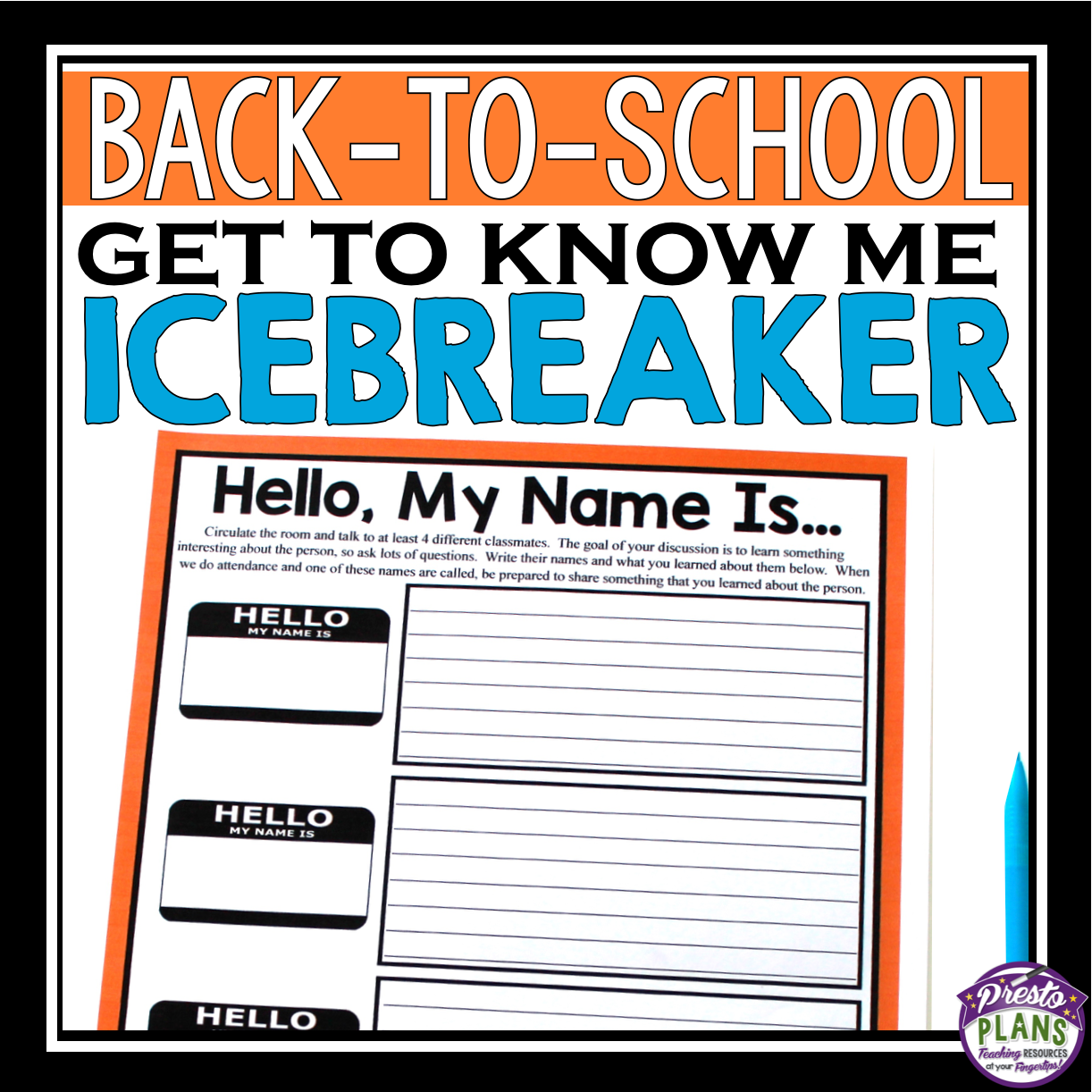 BACK TO SCHOOL ACTIVITY: INTRODUCTIONS ICEBREAKER – Presto Plans