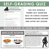 Misplaced Modifiers Escape Room Digital Grammar Activity, Google Slides, & Quiz