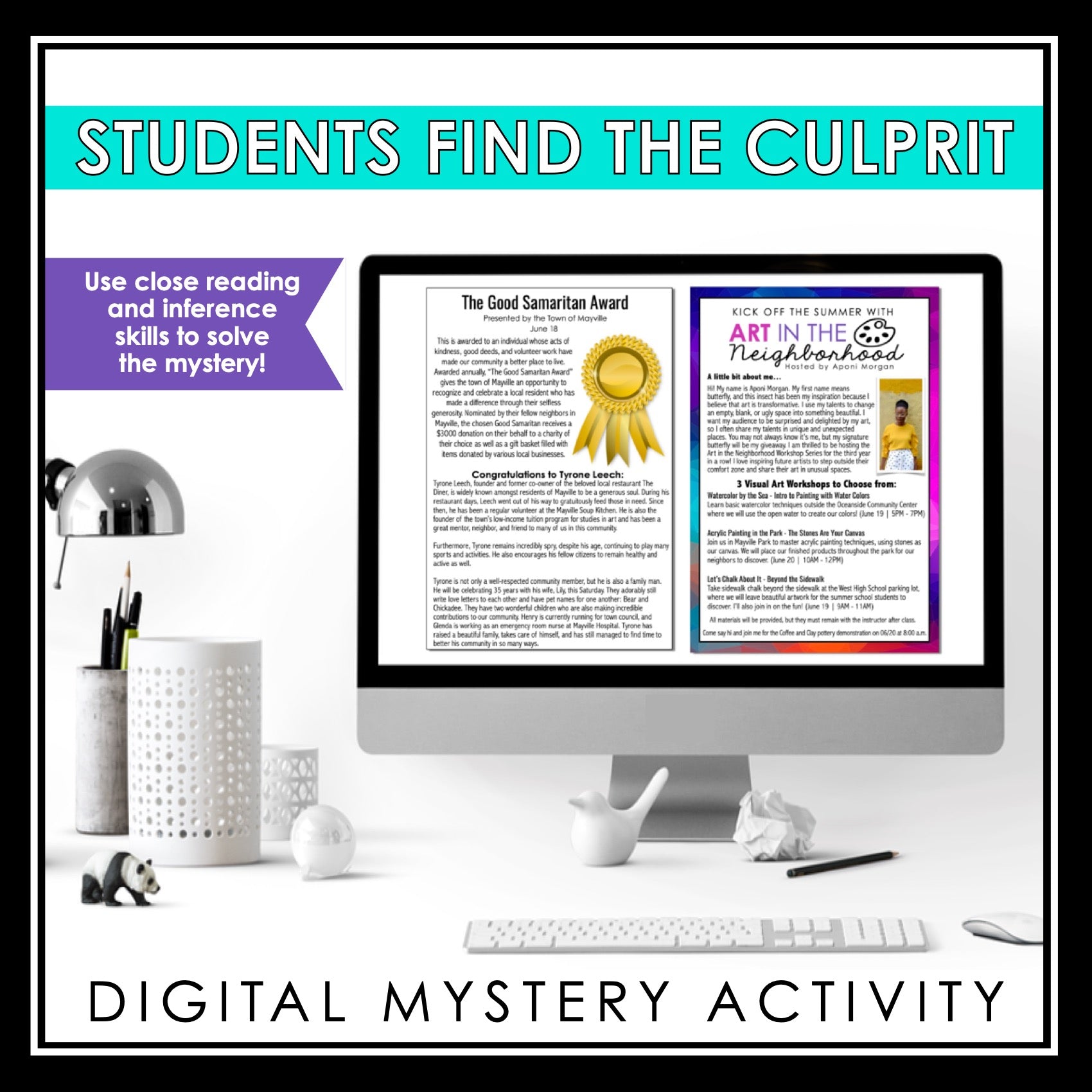 CLOSE READING DIGITAL INFERENCE MYSTERY: WHO DID THE SIDEWALK CHALK AR –  Presto Plans